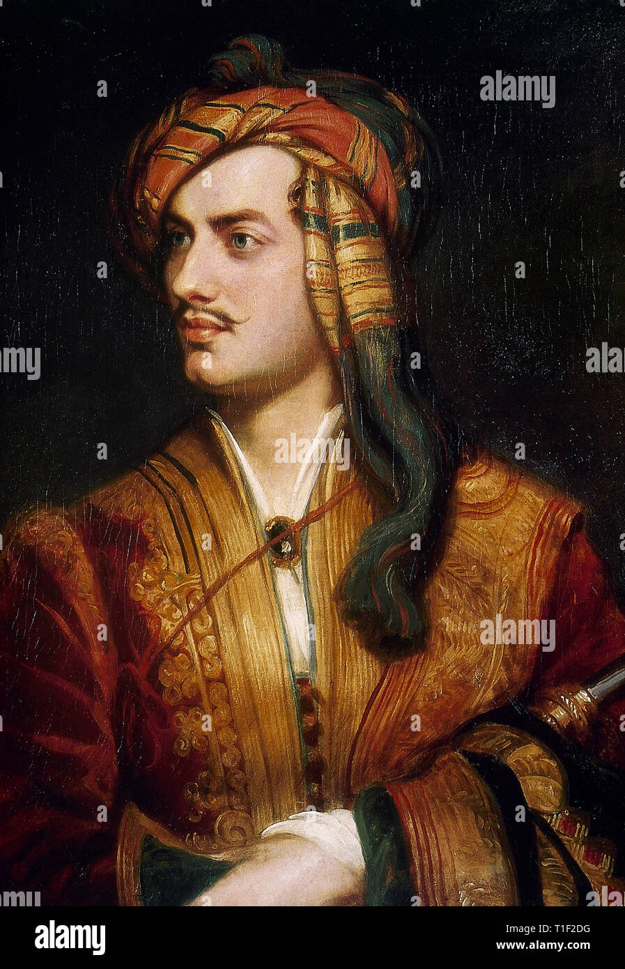Lord Byron (George Gordon Byron), 6. Baron Byron. Britische Dichter. Portrait von Thomas Phillips (1770-1845), 1835. National Portrait Gallery. London, England, Vereinigtes Königreich. Stockfoto