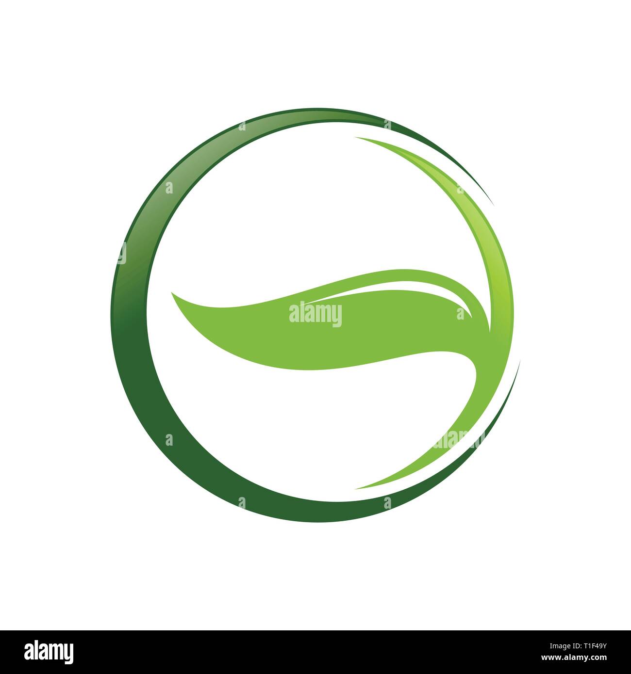 Umweltfreundliche Blatt Kreis Vektor Symbol Grafik Logo Design Template Stock Vektor