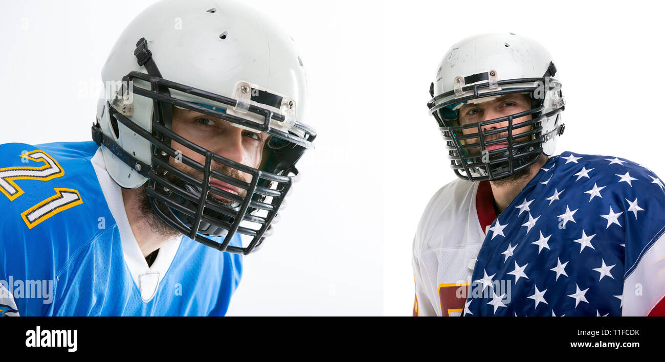 Bärtige American football player, Portrait. Stockfoto