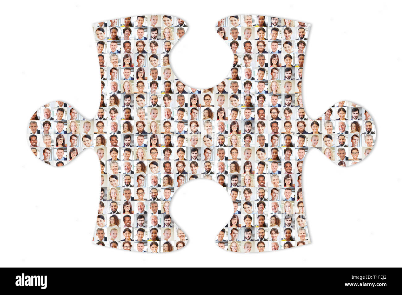 Viele Menschen als internationale Business Team Gruppe sind ein wichtiger Teil des Puzzles Stockfoto