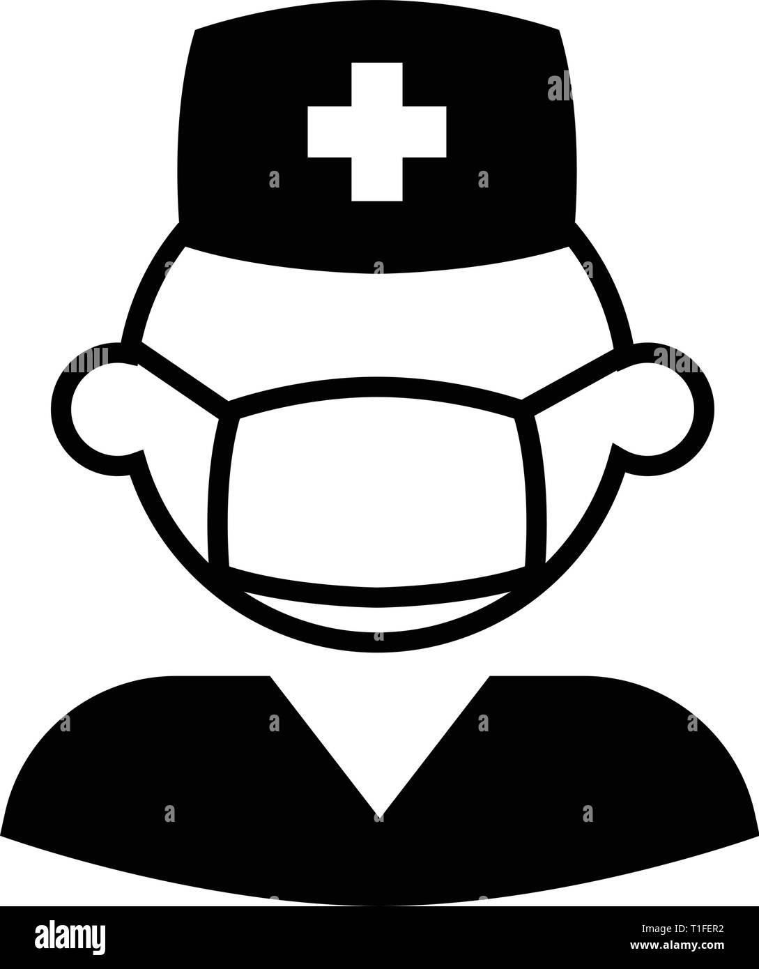 Männliche Krankenschwester Symbol Vektor Stock Vektor