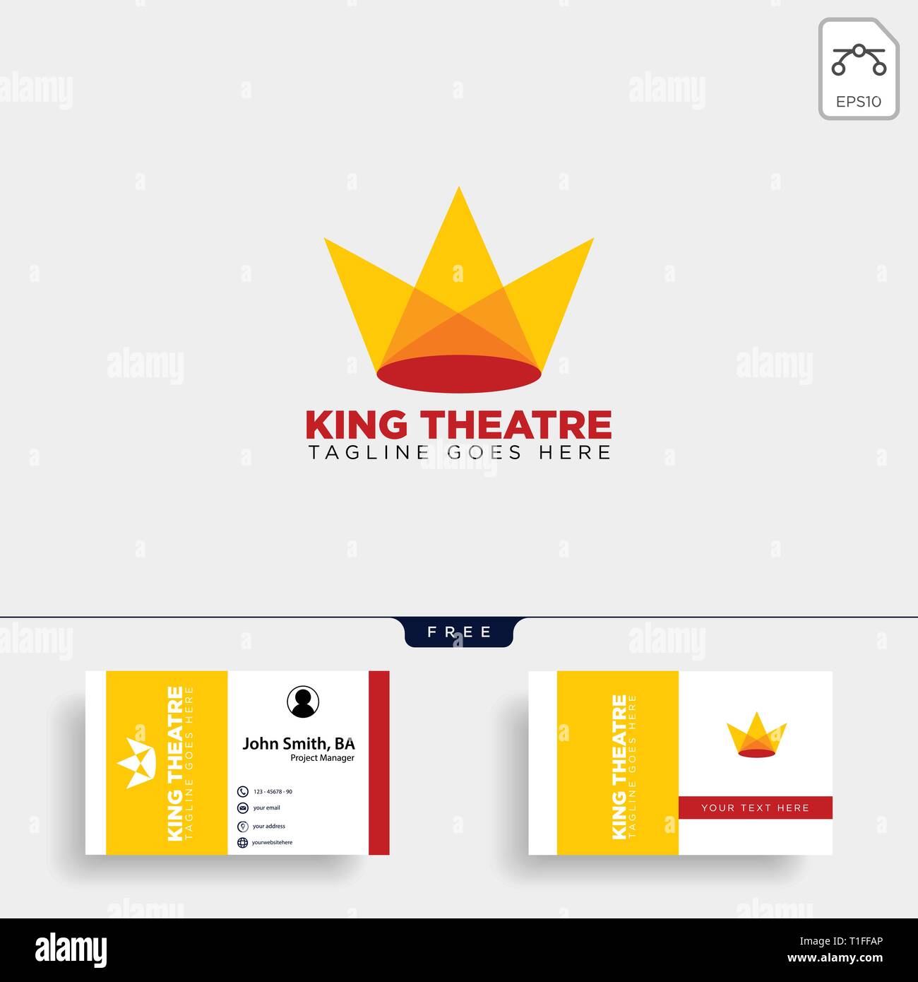 König Theater Unterhaltung einfaches Logo template Vector illustration symbol lement isoliert - Vektor Datei Stock Vektor