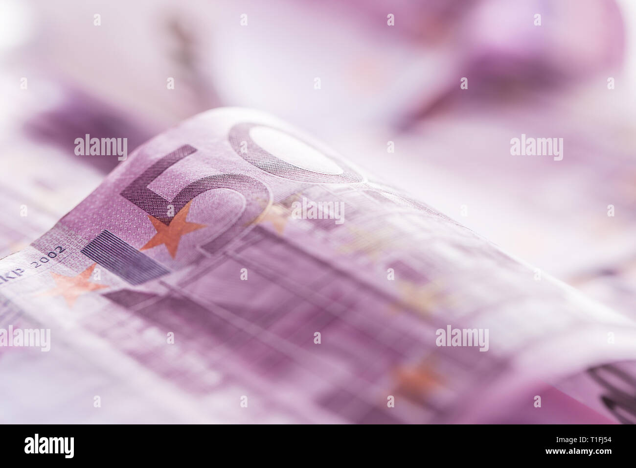 Close-up fünf houndred Euro Banknoten Geld und Währung Stockfoto