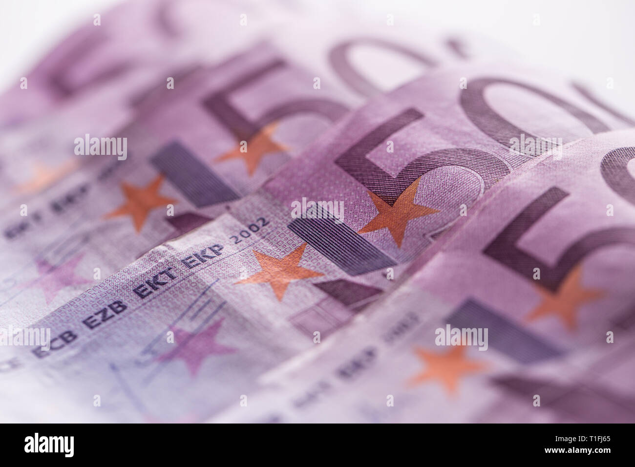 Close-up fünf houndred Euro Banknoten Geld und Währung Stockfoto