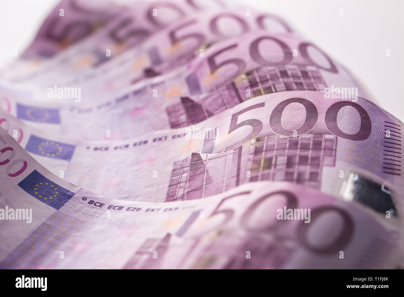 Close-up fünf houndred Euro Banknoten Geld und Währung Stockfoto