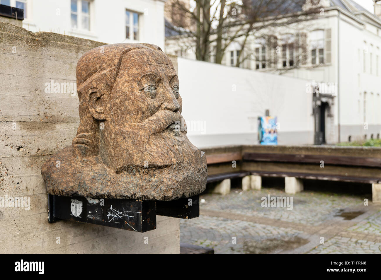 Antwerpen, Belgien - 17 März 2019: Denkmal für Peter Benoit, Wapper Square Stockfoto