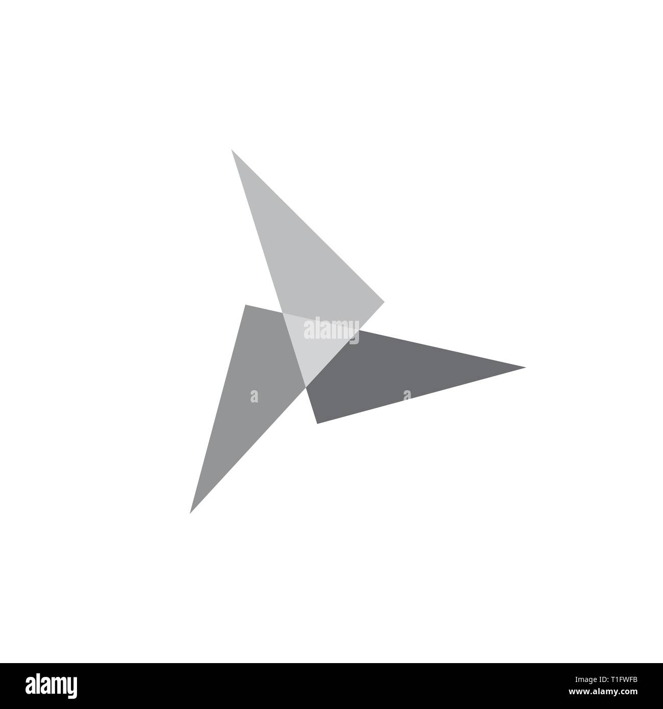 Einfache geometrische Dreieck turbine Ventilator design logo Vektor Stock Vektor
