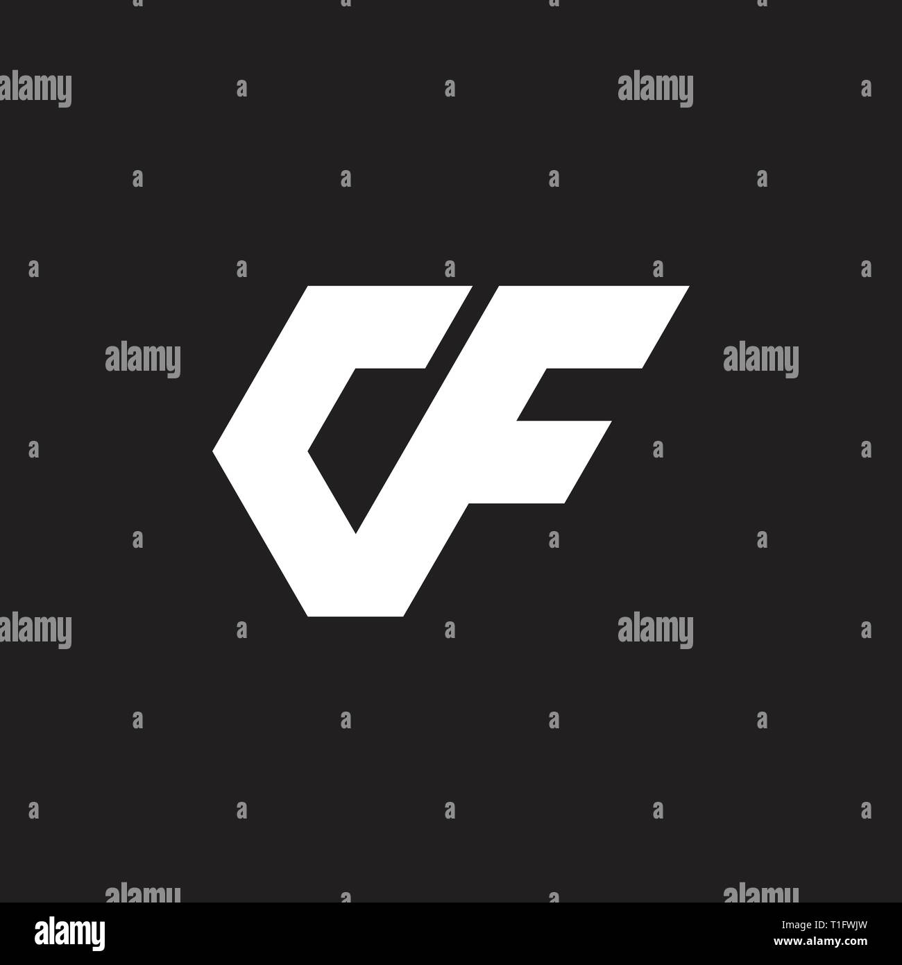 Buchstaben "cf" einfache geometrische logo Vektor Stock Vektor