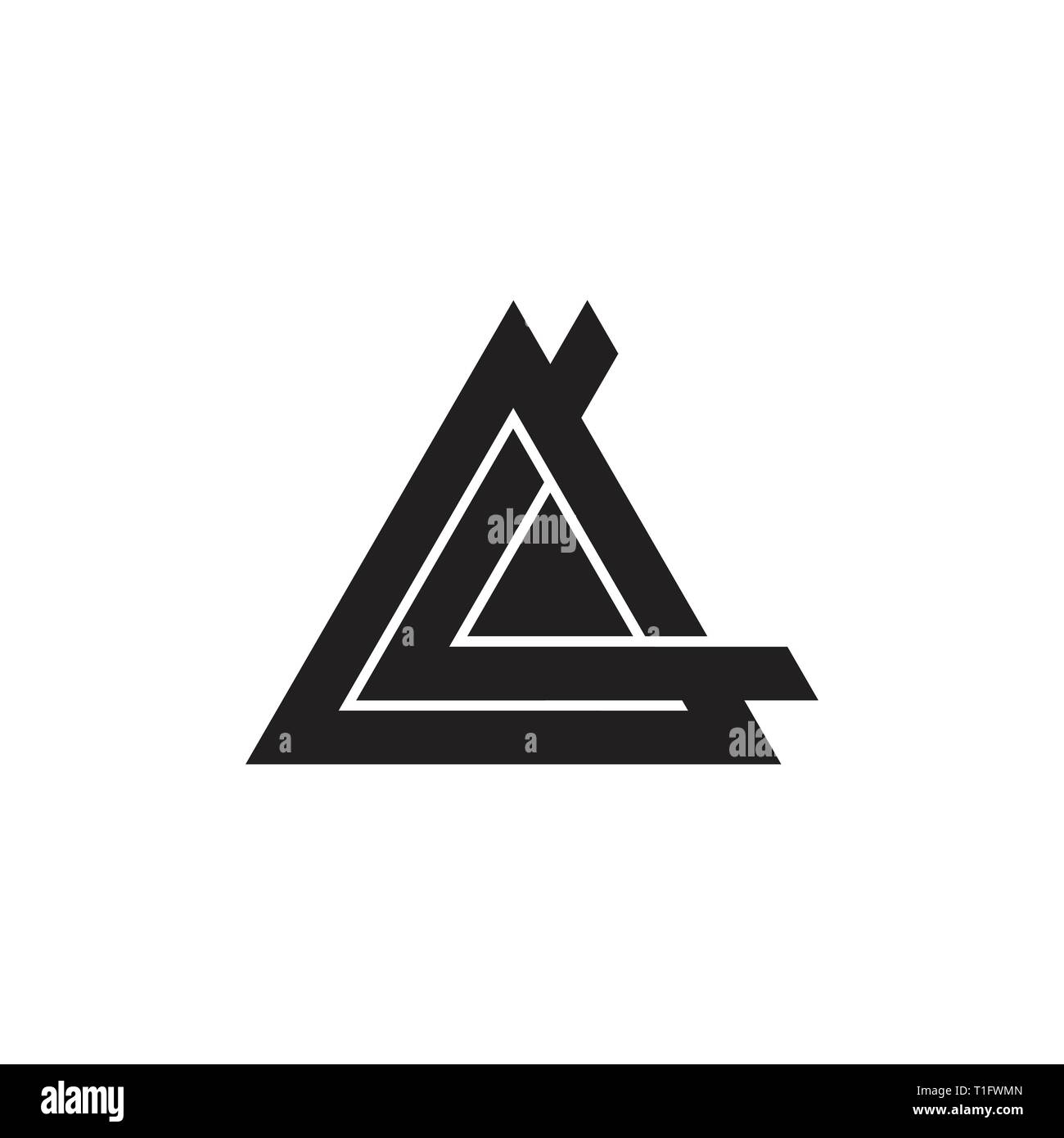 Schreiben la Dreieck geometrische logo Vektor Stock Vektor