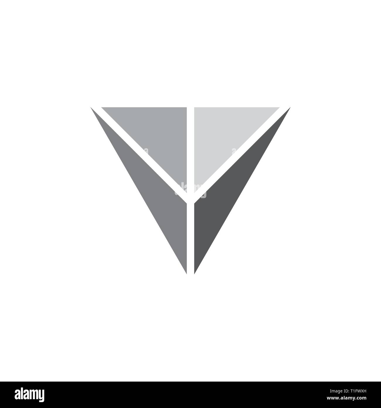 Buchstabe v Dreieck 3d logo Vektor Stock Vektor