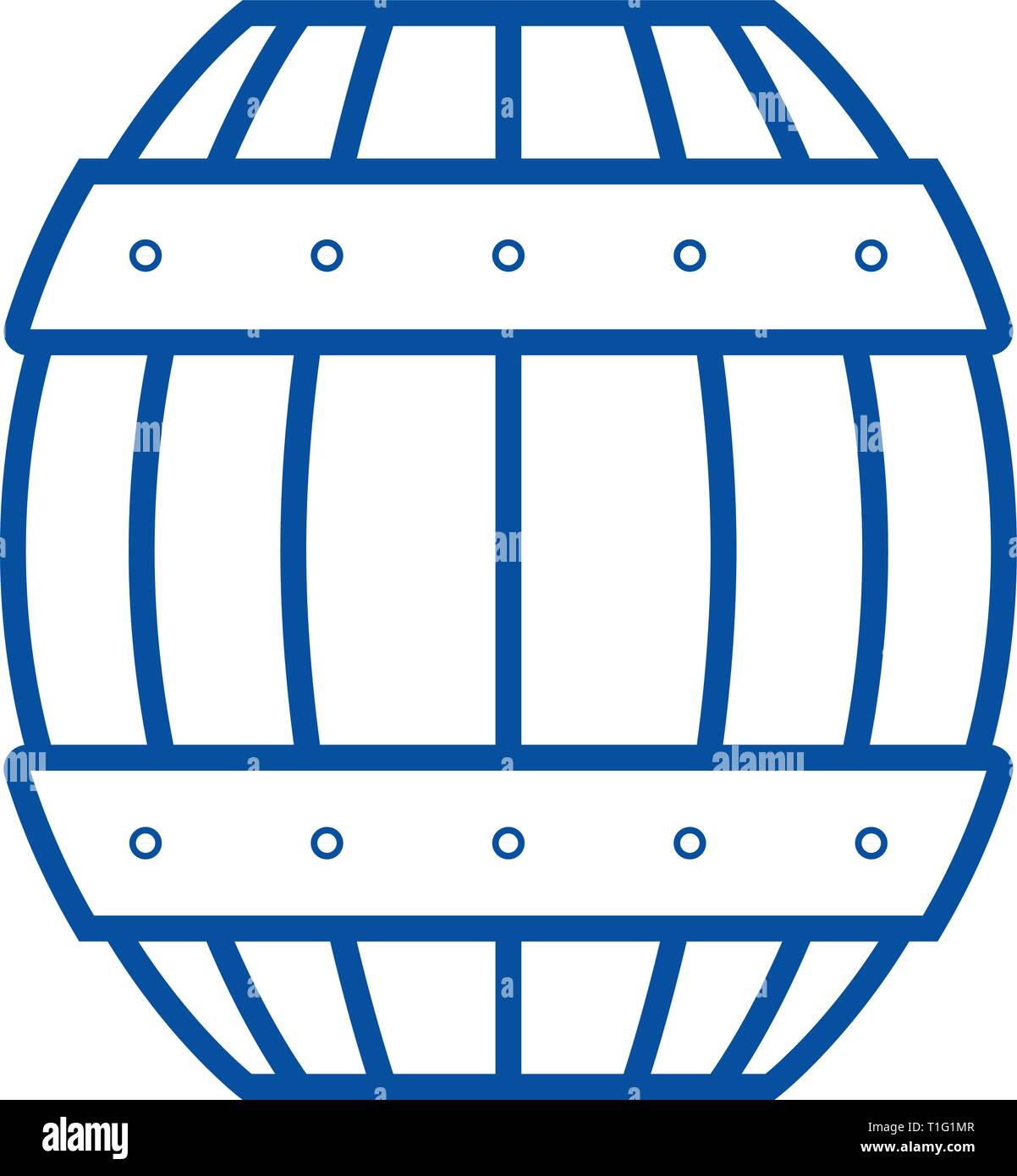 Barrel Symbol Leitung Konzept. Zylinder flach Vektor Symbol, Zeichen, umriss Abbildung. Stock Vektor