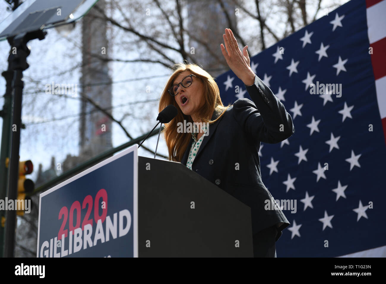 Schauspielerin Connie Britton besucht Sen Kirsten Gillibrand kickoff Rally am 24. März 2019 in New York City. Stockfoto