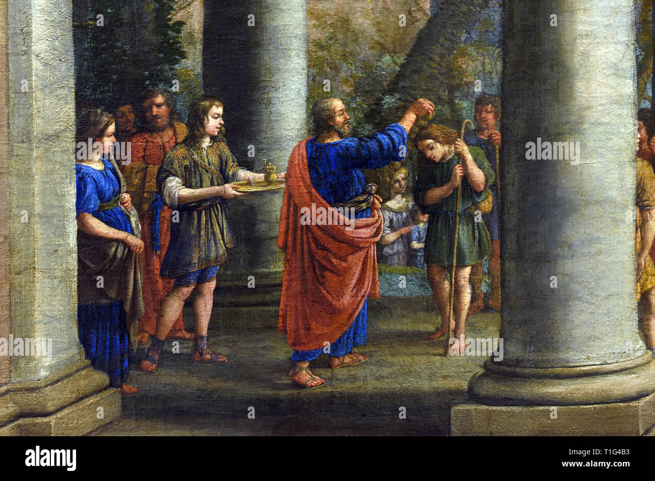 David zum König gesalbt durch den Propheten Samuel 1647 Claude Gellée, oder Claude Lorrain 1602 - 1682, Frankreich, Französisch, (lackiert für Kardinal Angelo Giori,) Stockfoto