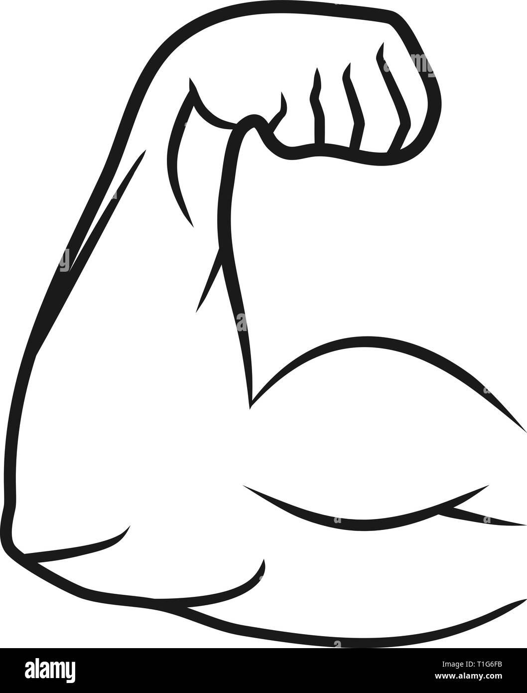 Bizeps Muskeln Arm, Vector Illustration Linienstil Stock Vektor