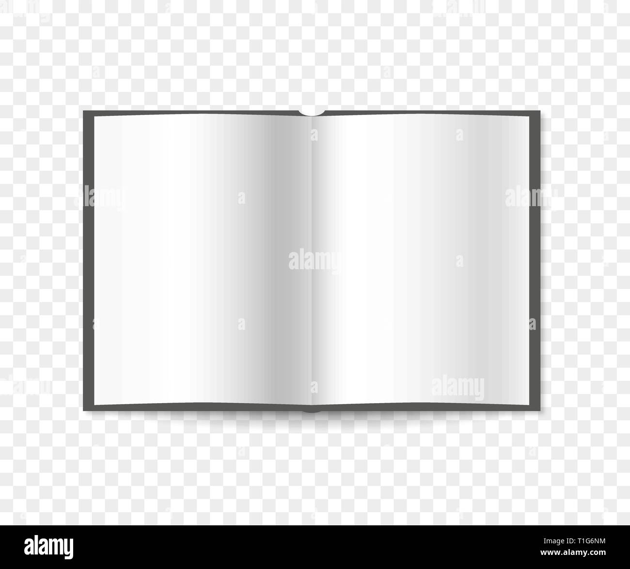 Vektor leer offenes Buch verteilt auf isolierten Hintergrund Stock Vektor