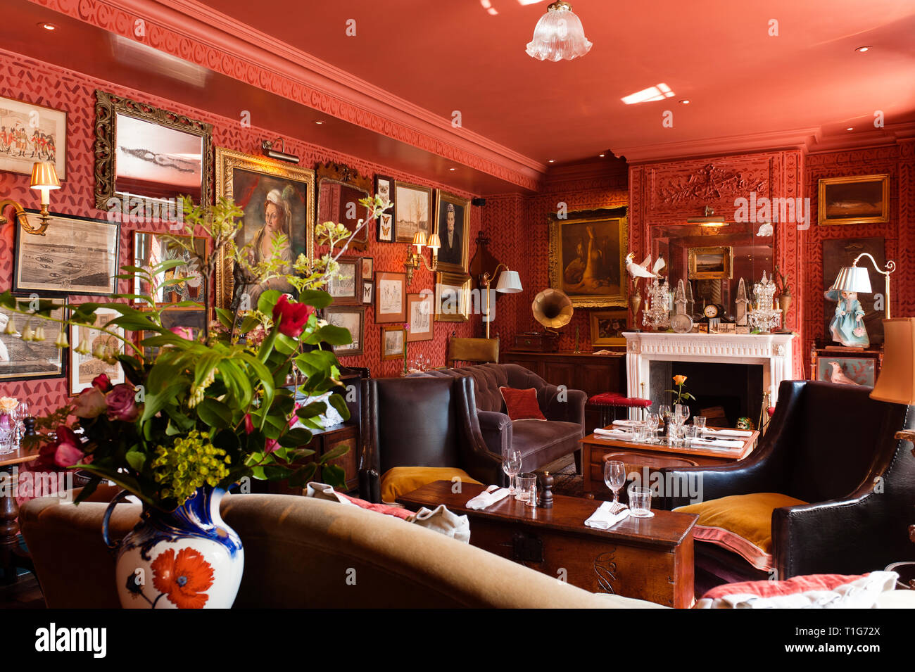 'Victorian Cocktail Lounge in der zetter Stadthaus in London, England" Stockfoto