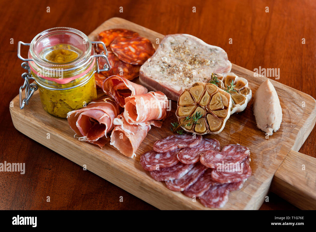 'Gemischte Fleisch mit Knoblauch und in der Cocktail Lounge des Zetter Stadthaus in London, England" erhalten Stockfoto