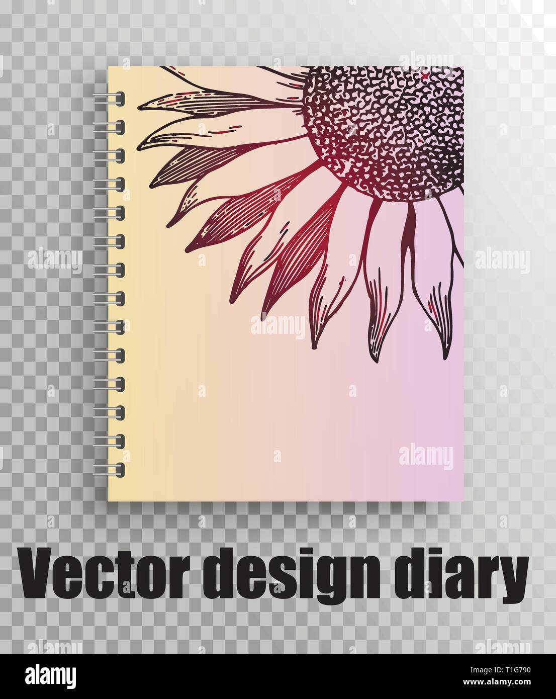 Vektor Layout Design für Tagebuch, Notizblock. Stock Vektor