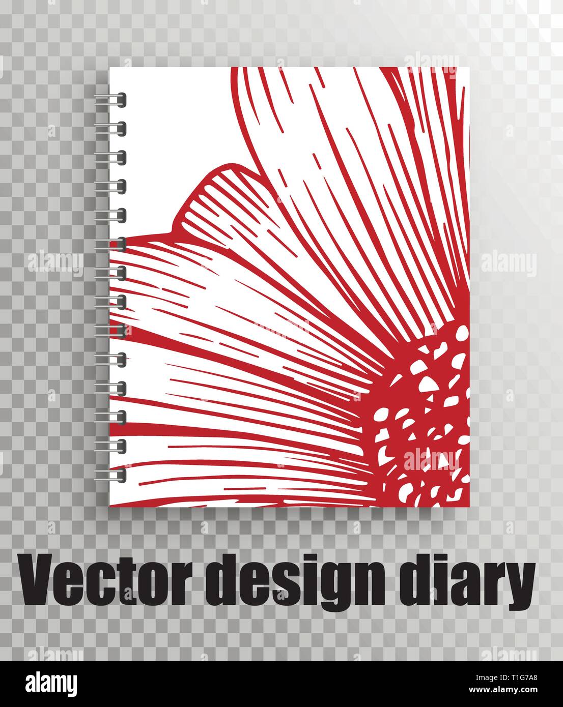Vektor layout Cover Design mit blume Tagebuch, Notizblock. Stock Vektor