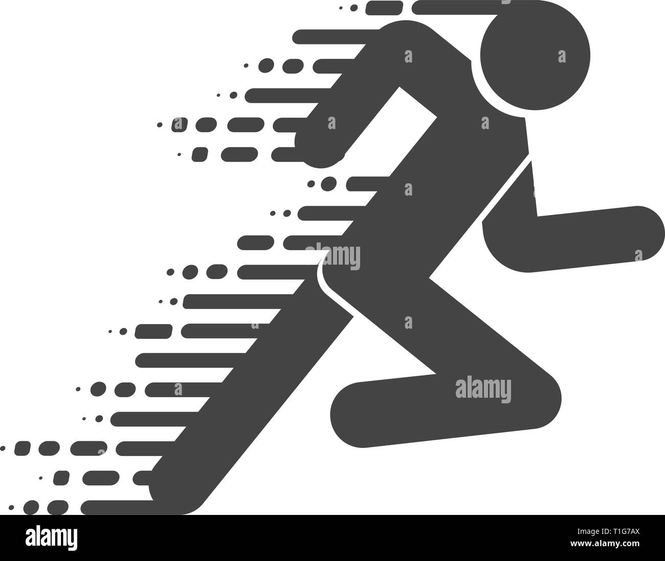 Runner Symbol. Run Logo in Flach- und linearen Stil. Runner Symbol. Sport Logo. Vector Illustration Stock Vektor