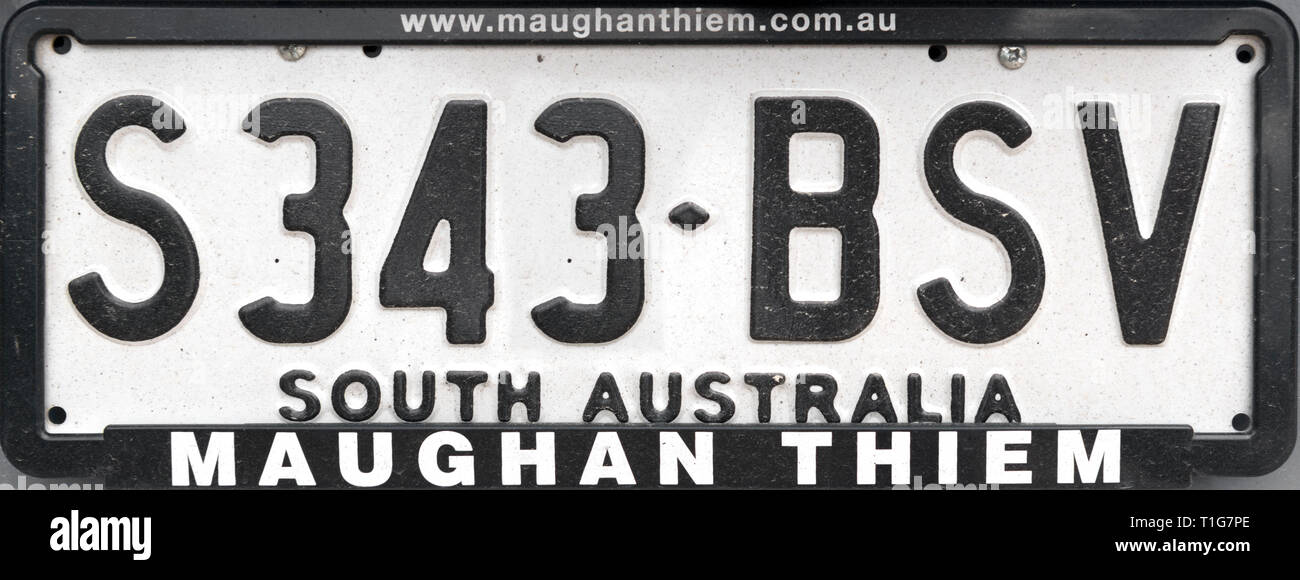 Nummernschild South Australia, Australien Stockfoto