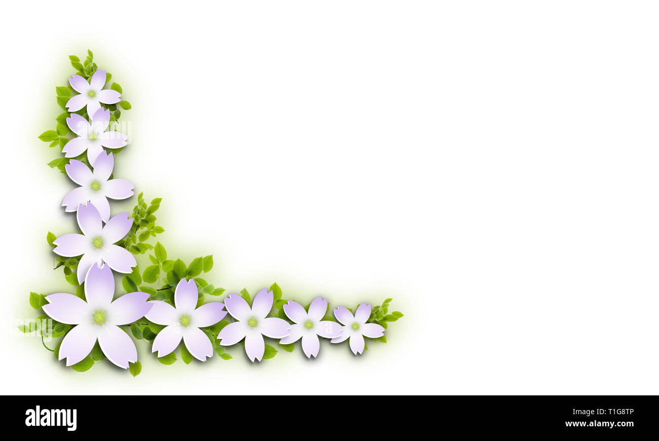 3D-Darstellung. Blumenstrauß auf lila Hintergrund isoliert. Ornament für die Gestaltung von Karten. Der Großteil der Blumen Stockfoto