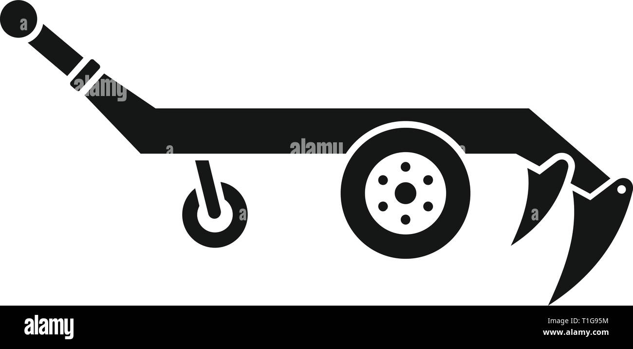 Symbol Schlepper Pflug. Einfache Illustration des Traktors vektor Symbol für Web Design auf weißem Hintergrund Pflug Stock Vektor
