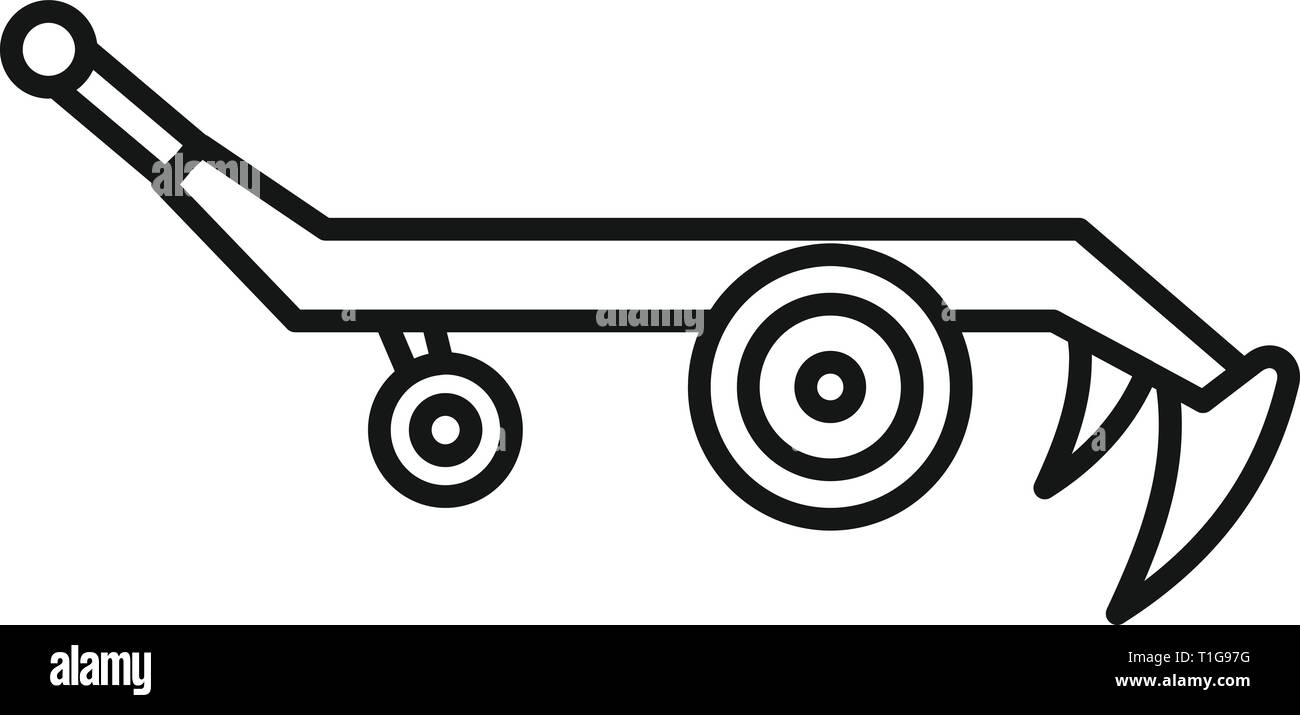 Symbol Schlepper Pflug. Umrisse Traktor vektor Symbol für Web Design auf weißem Hintergrund Pflug Stock Vektor