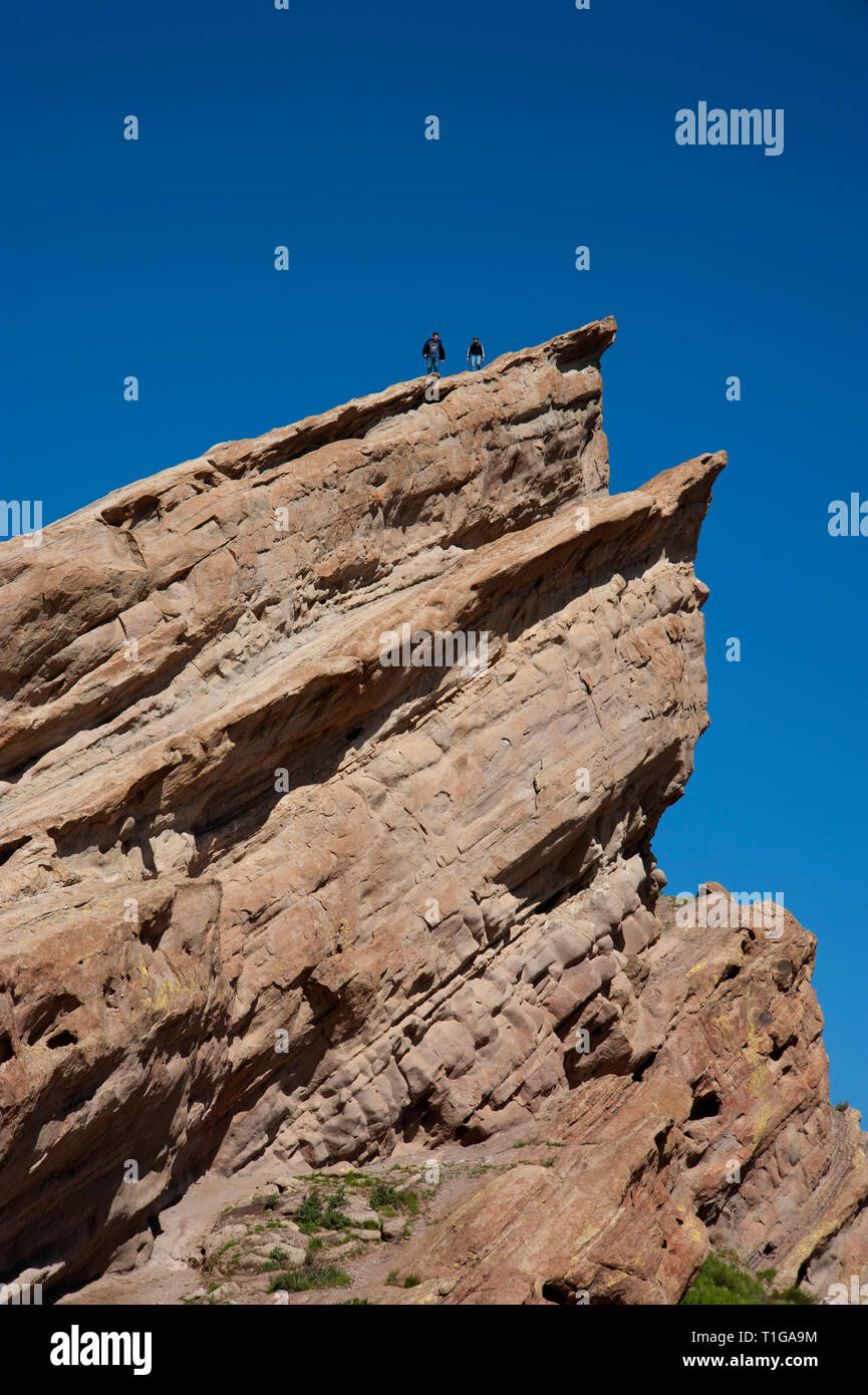 Menschen vsiting Vasquez Felsen in der Antelope Valley Bereich der Suthern Caiifornia. Stockfoto