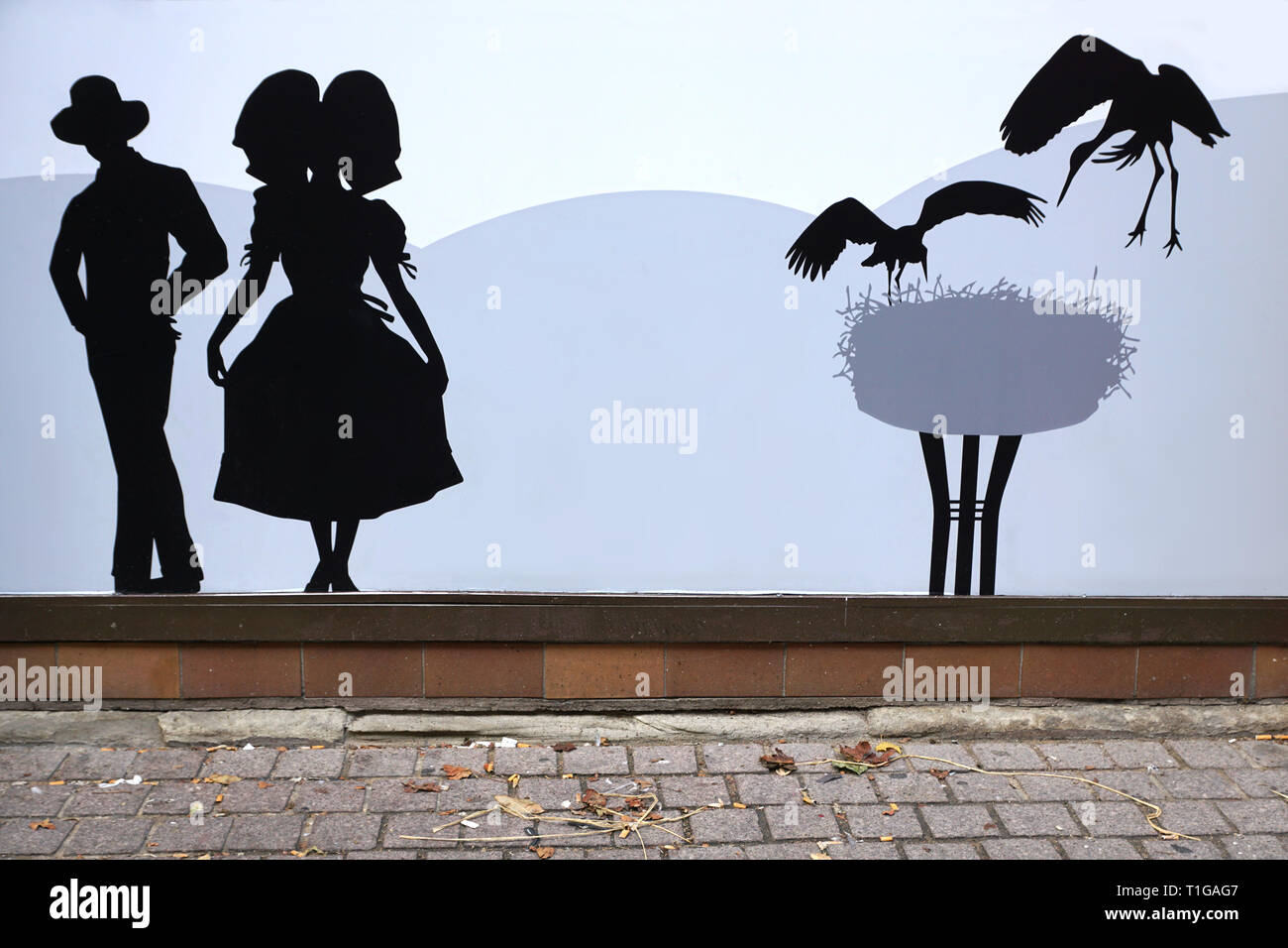 Grafische Darstellung zu Elsass auf Haus Fassade, 2019 Stockfoto
