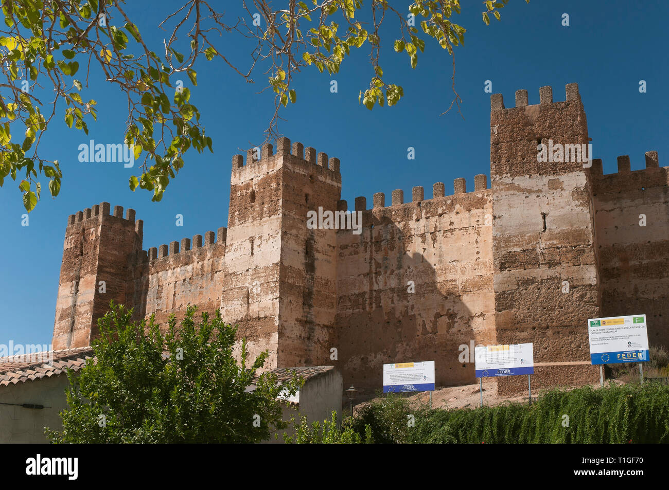 Schloss von Burgalimar (10. Jahrhundert). Baños de la Encina. Die Provinz Jaen. Region Andalusien. Spanien. Europa Stockfoto