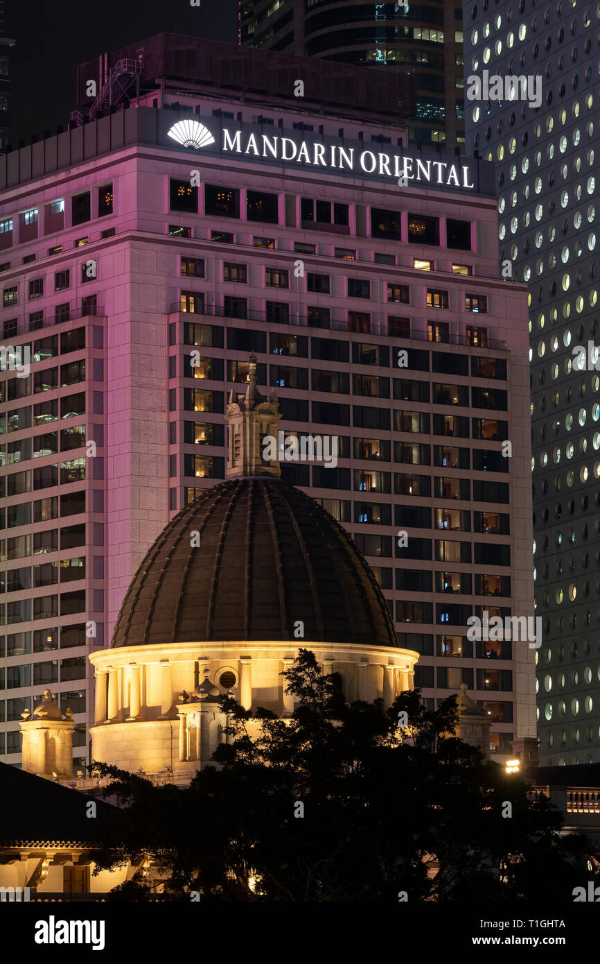 Das Mandarin Oriental Hotel, zentrale Financial District, Hongkong, China. Stockfoto