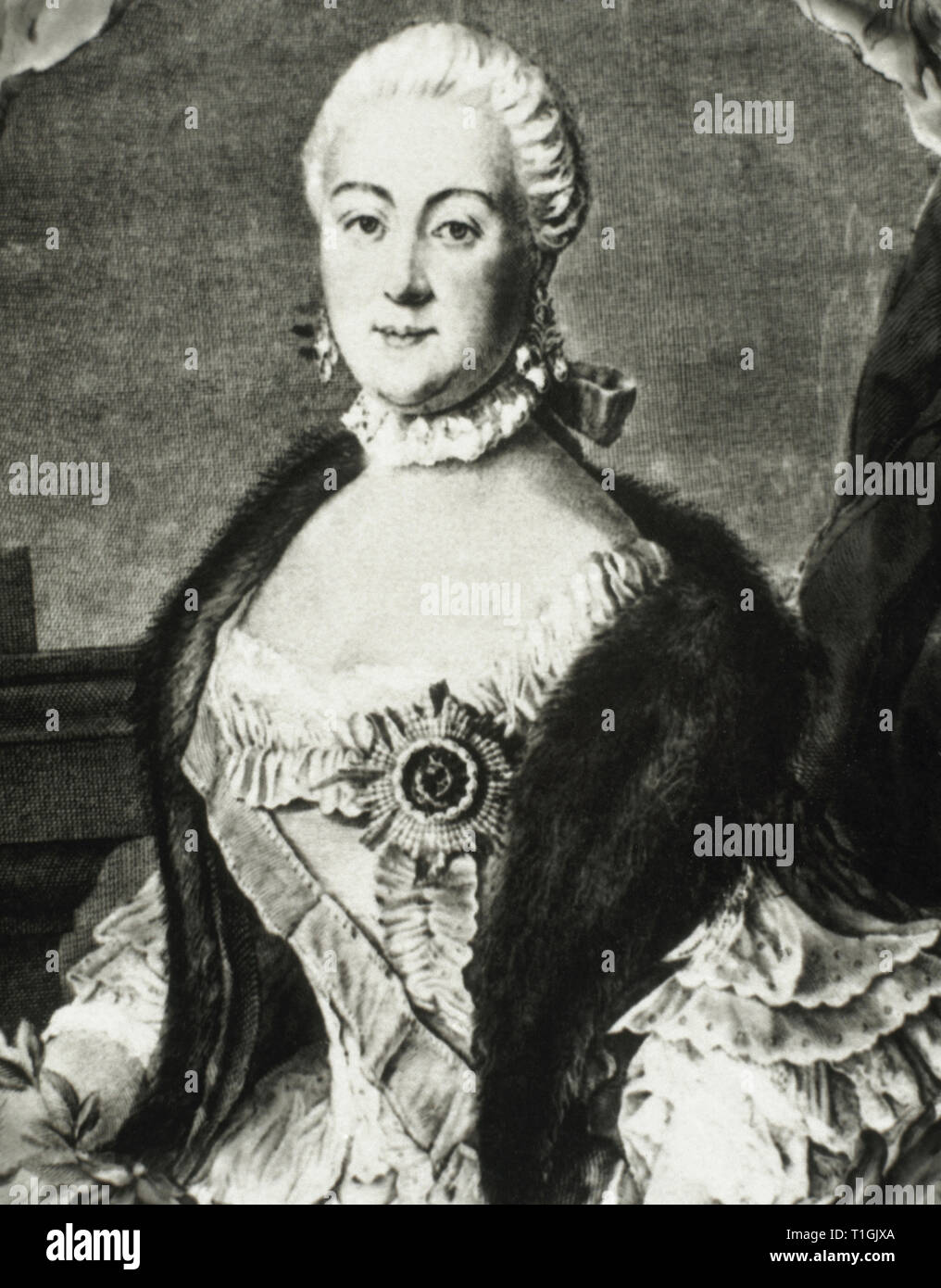 Katharina die Große (1729-1796). Kaiserin von Russland. Gravur. Stockfoto