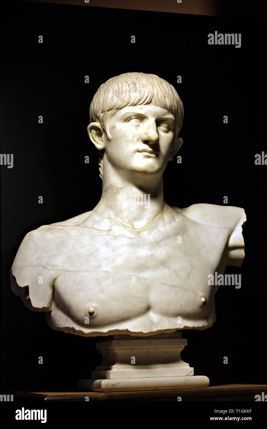 Marmor Büste von Kaiser Nero Stockfoto