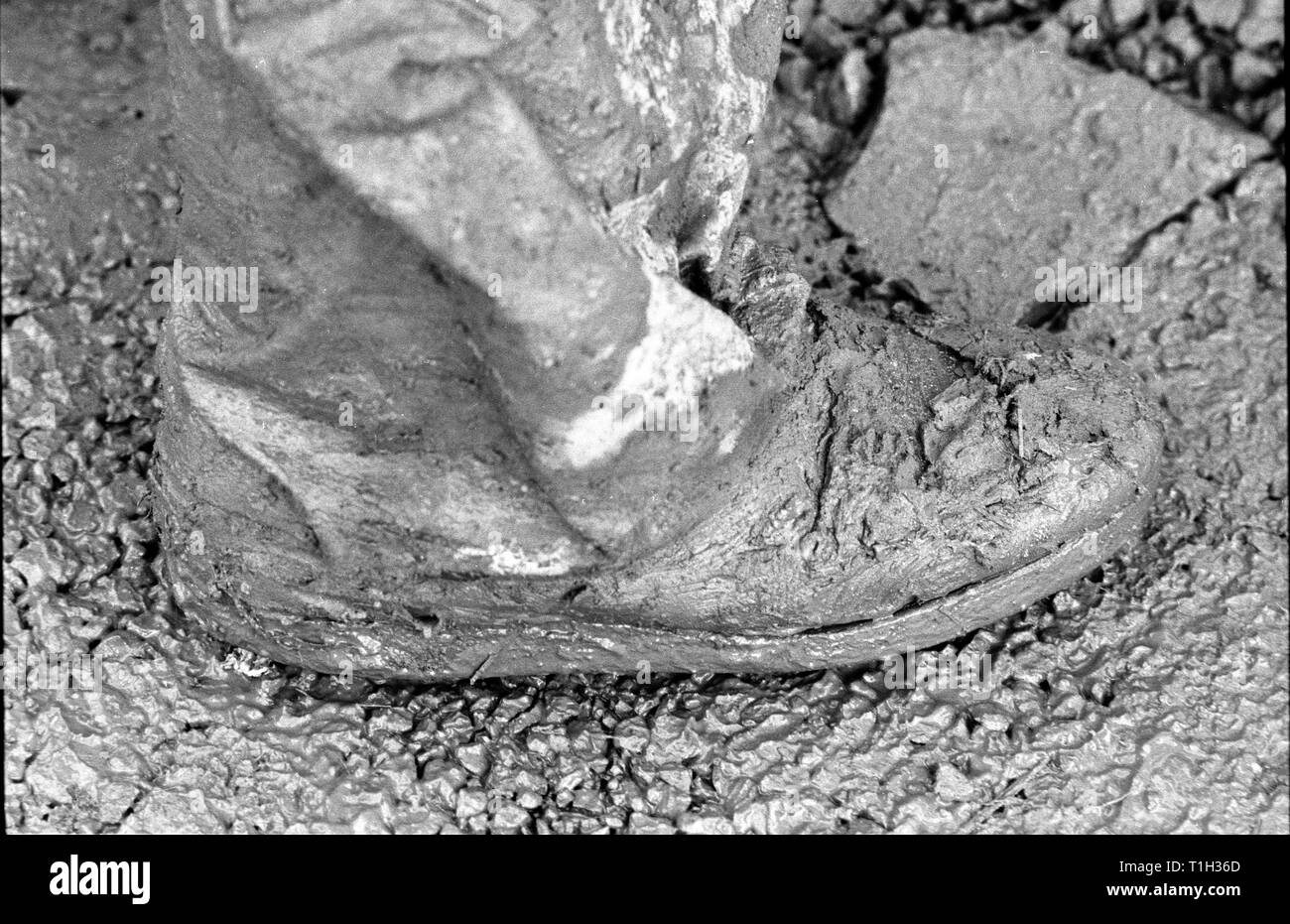 Ein Schlamm bedeckt Start während der Woodstock 94 in Kingston, New York gezeigt wird. Stockfoto