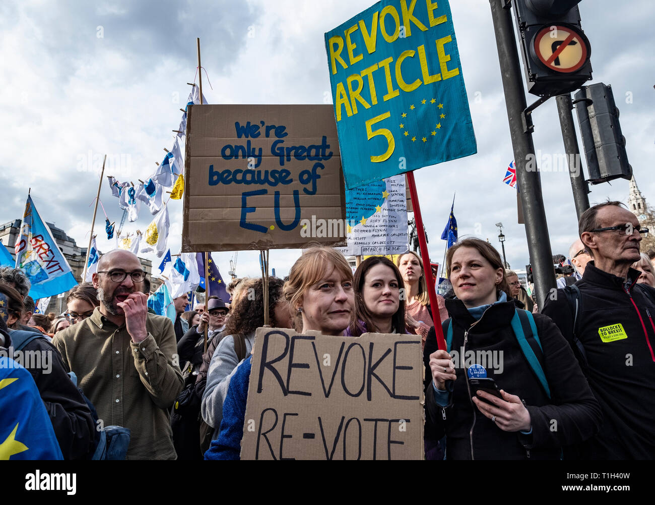 Eine Million Menschen marschierten durch London auf Völker stimmen Anti-Brexit Protest vom 23. März 2019 Stockfoto