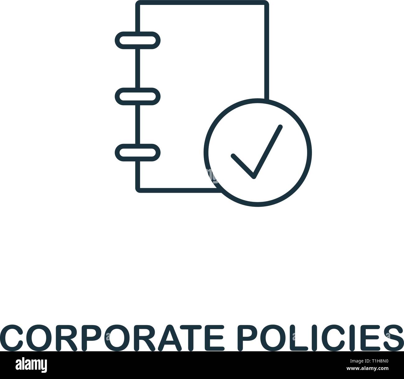 Corporate Policies Symbol. Thin Line Design Symbol von Business Ethics icons Collection. Pixel Perfect Corporate Policies Symbol für Web Design, Apps, so Stock Vektor