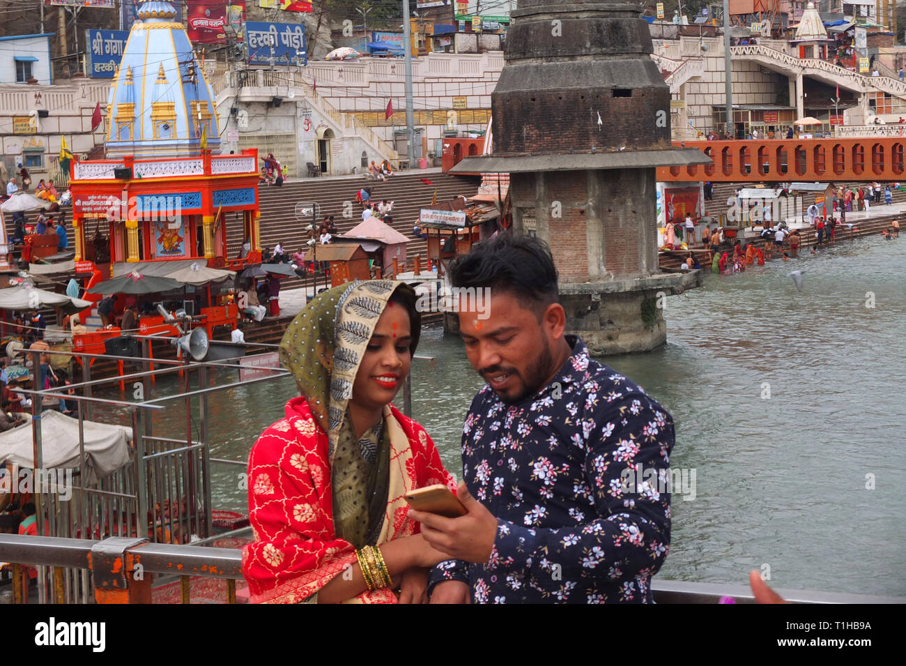 Haridwar, Ganges, Ganga, Indien Stockfoto