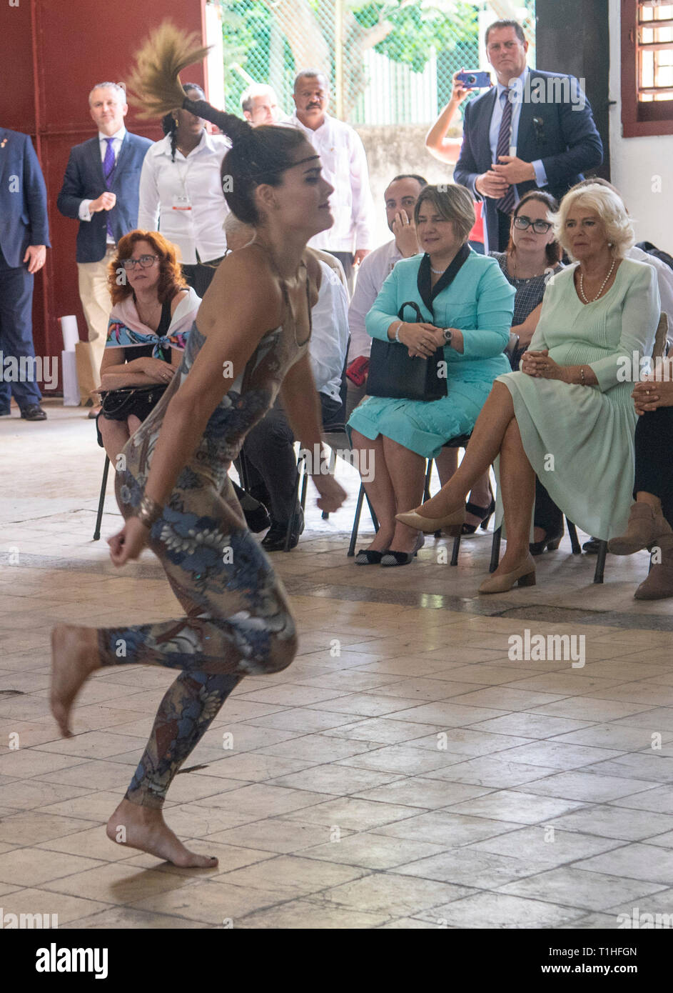 Die Herzogin von Cornwall besucht eine Community Dance Group, in Havanna, Kuba, als Teil einer historischen Reise, die feiert die kulturellen Bindungen zwischen dem Vereinigten Königreich und den kommunistischen Staat. Stockfoto