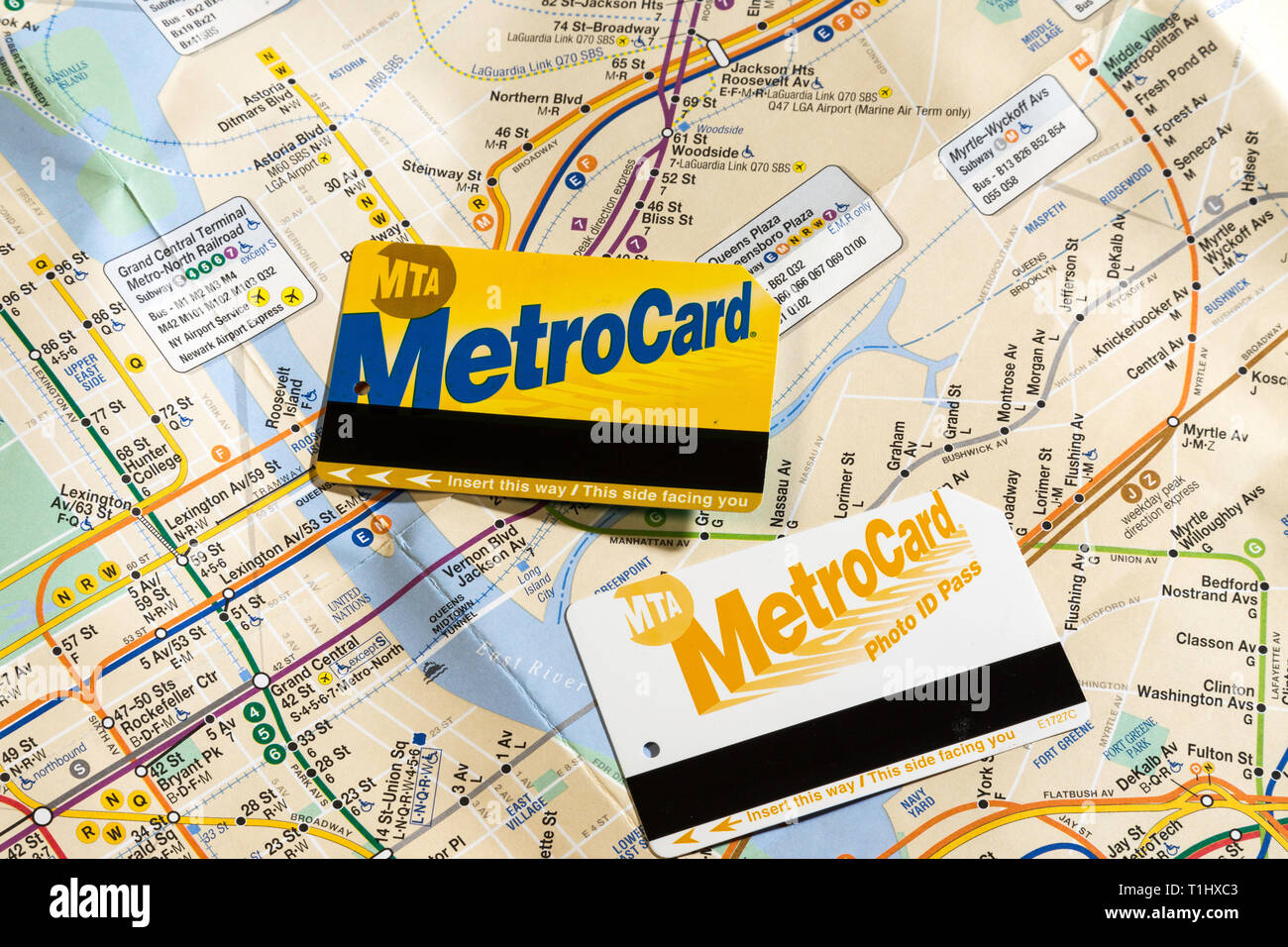 New York City Transit MetroCard Still Life, USA Stockfoto