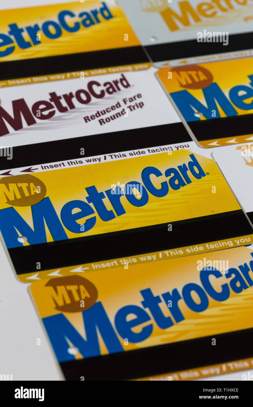 New York City Transit MetroCard Still Life, USA Stockfoto