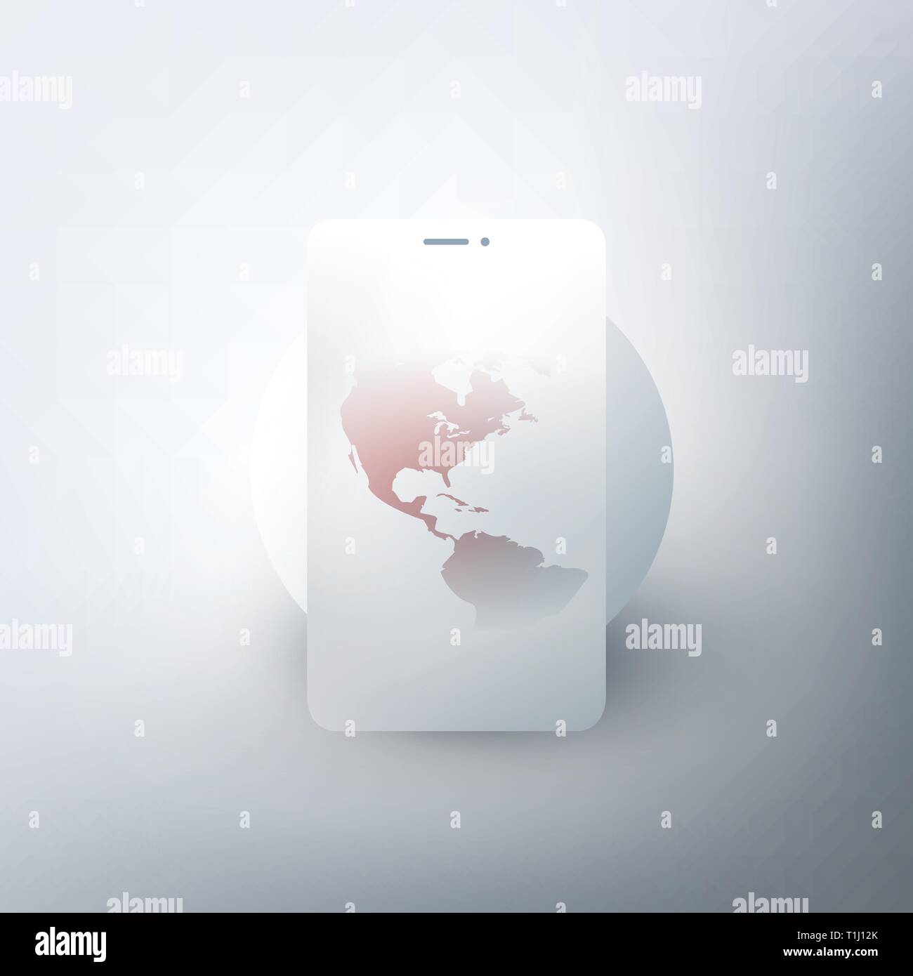 Globale Netzwerke Design Globus (Nord- und Südamerika) und Smartphone Silhouette - Vector Template für Ihr Unternehmen Stock Vektor