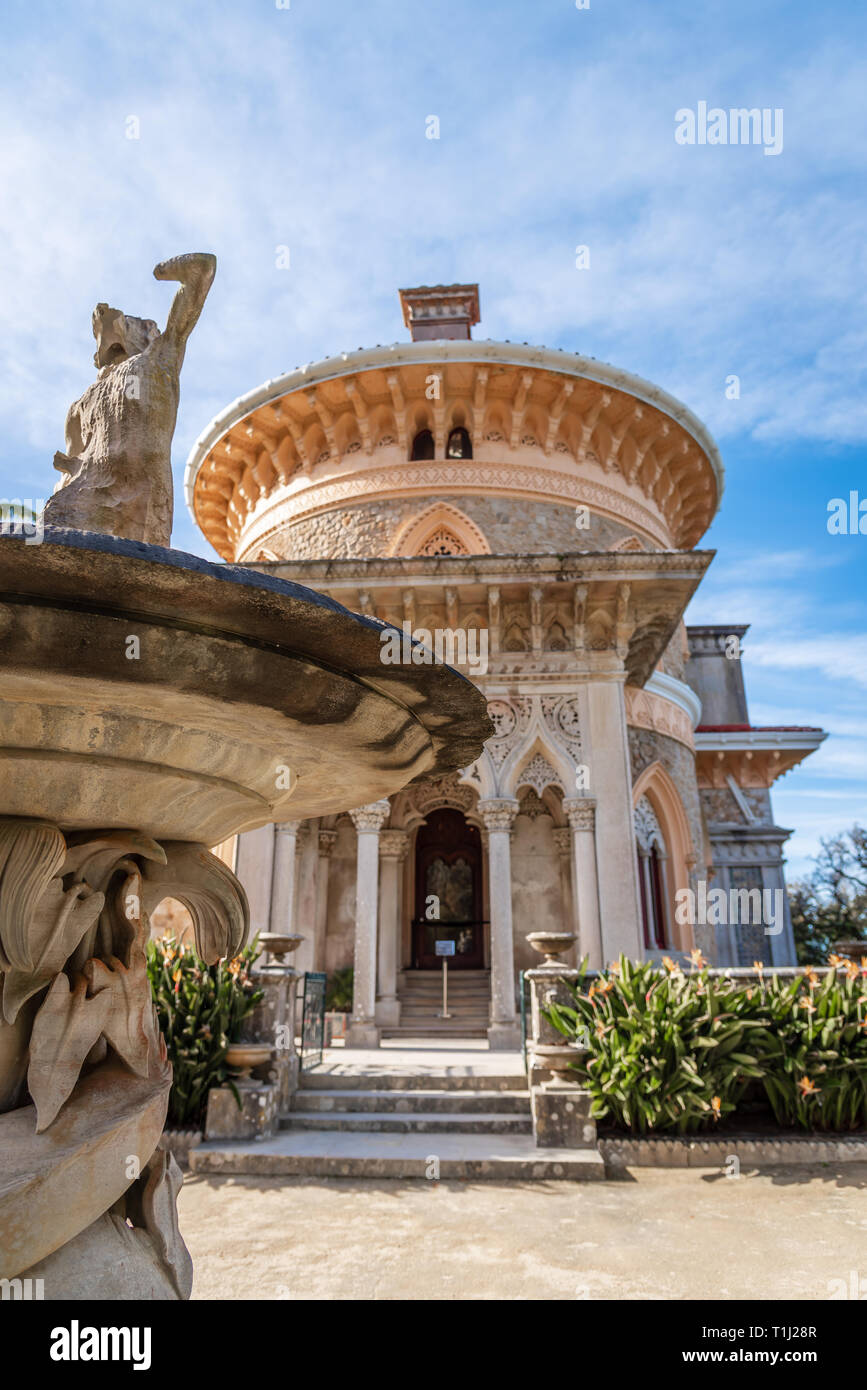 Der Palacio de Monserrate (Palácio de Monserrate), ist eine der schönsten und optisch ansprechende Villen von Sintra, Portugal Stockfoto