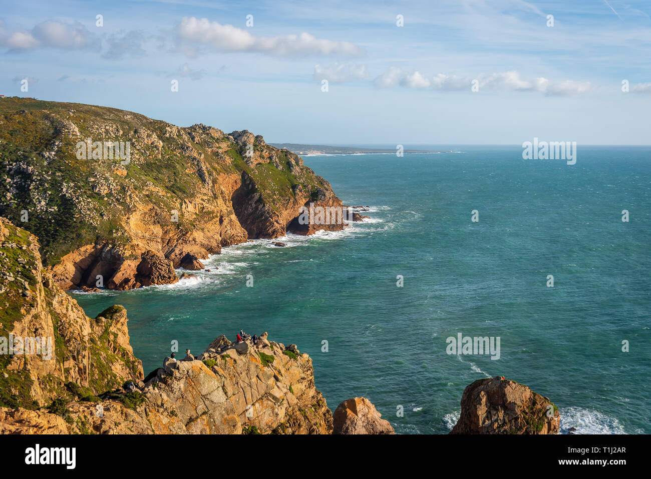 Die Aussicht am Cabo da Roca, Portugal, dem westlichsten Punkt des europäischen Festlandes Stockfoto