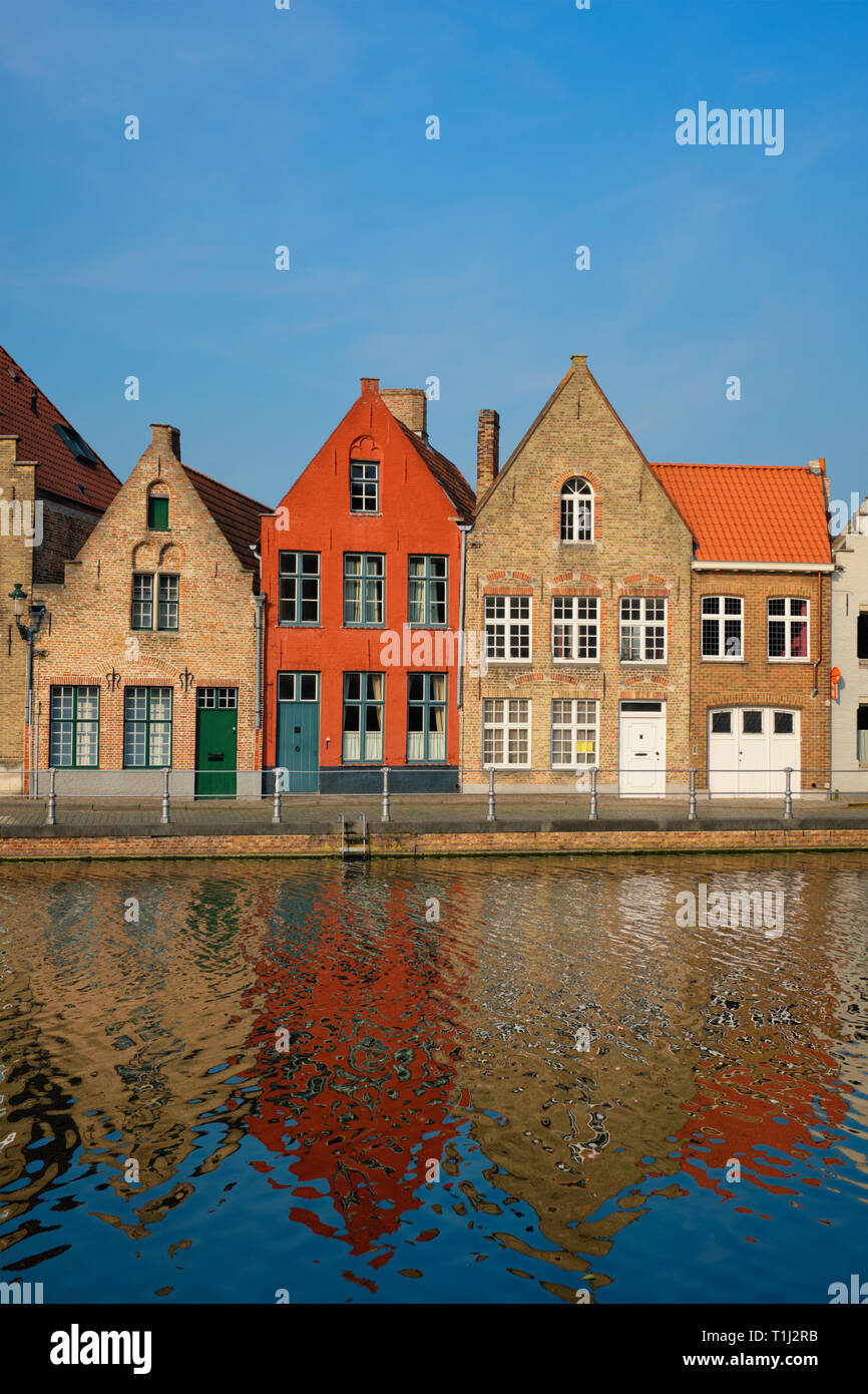 Kanal und alte Häuser. Brügge Brügge, Belgien Stockfoto