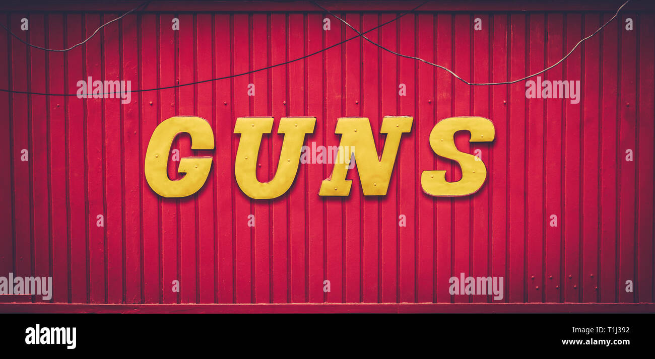 Retro Red Gun Store in den USA Stockfoto