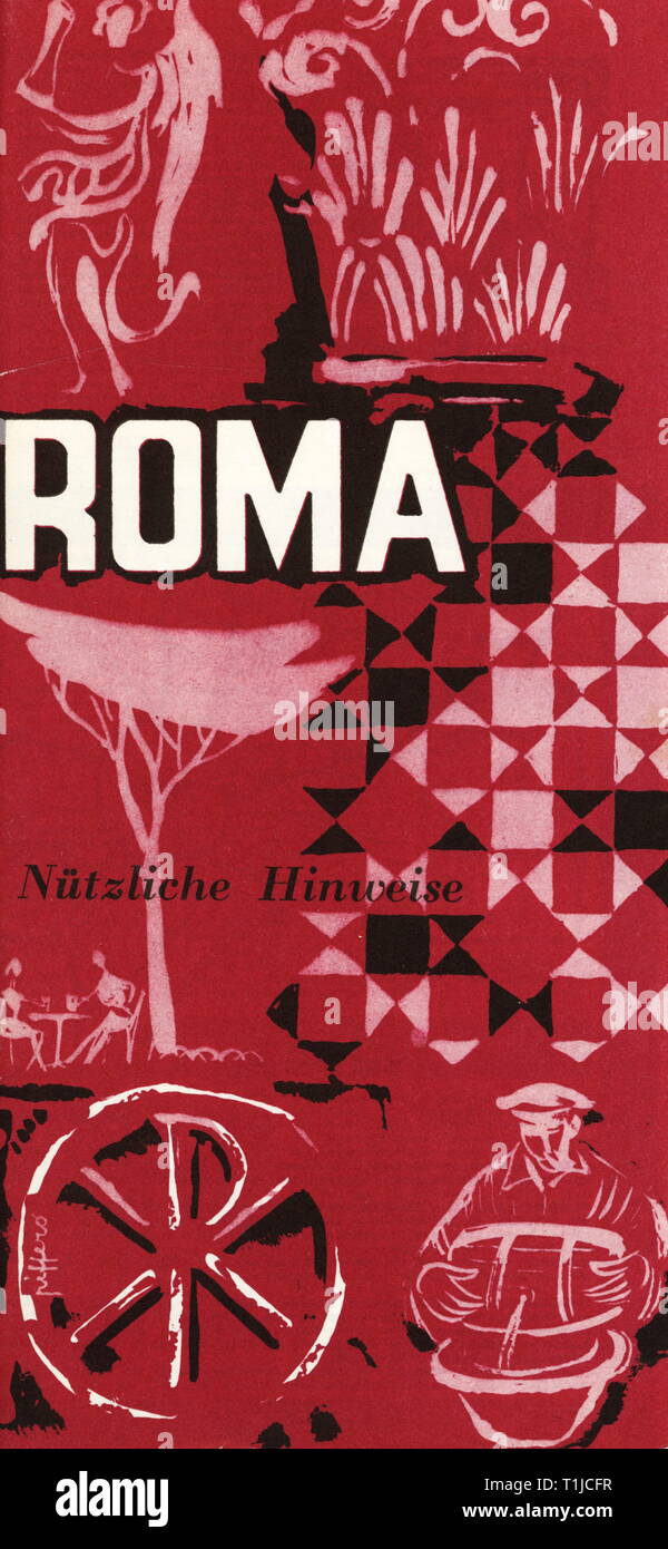Literatur, Reisen, Literatur, Stadtführer für Rom, Herausgeber: Ente Provinciale per il turismo di Roma, Vorderseite, Layout: Piffero, 1965, Additional-Rights - Clearance-Info - Not-Available Stockfoto