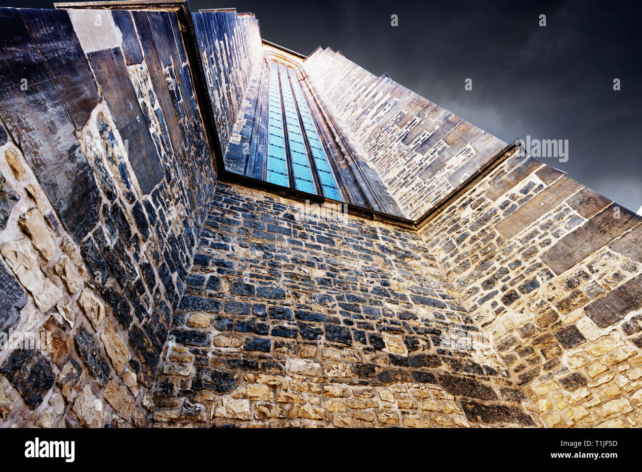 Mauer der mittelalterlichen Gebäude Stockfoto