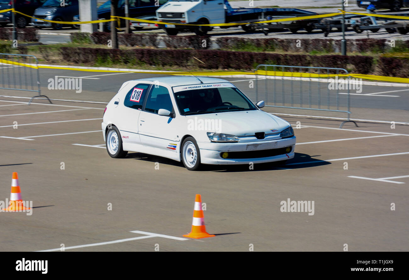 Sajmski autoslalom 2019 - Peugeot 306 Rallye Stockfoto