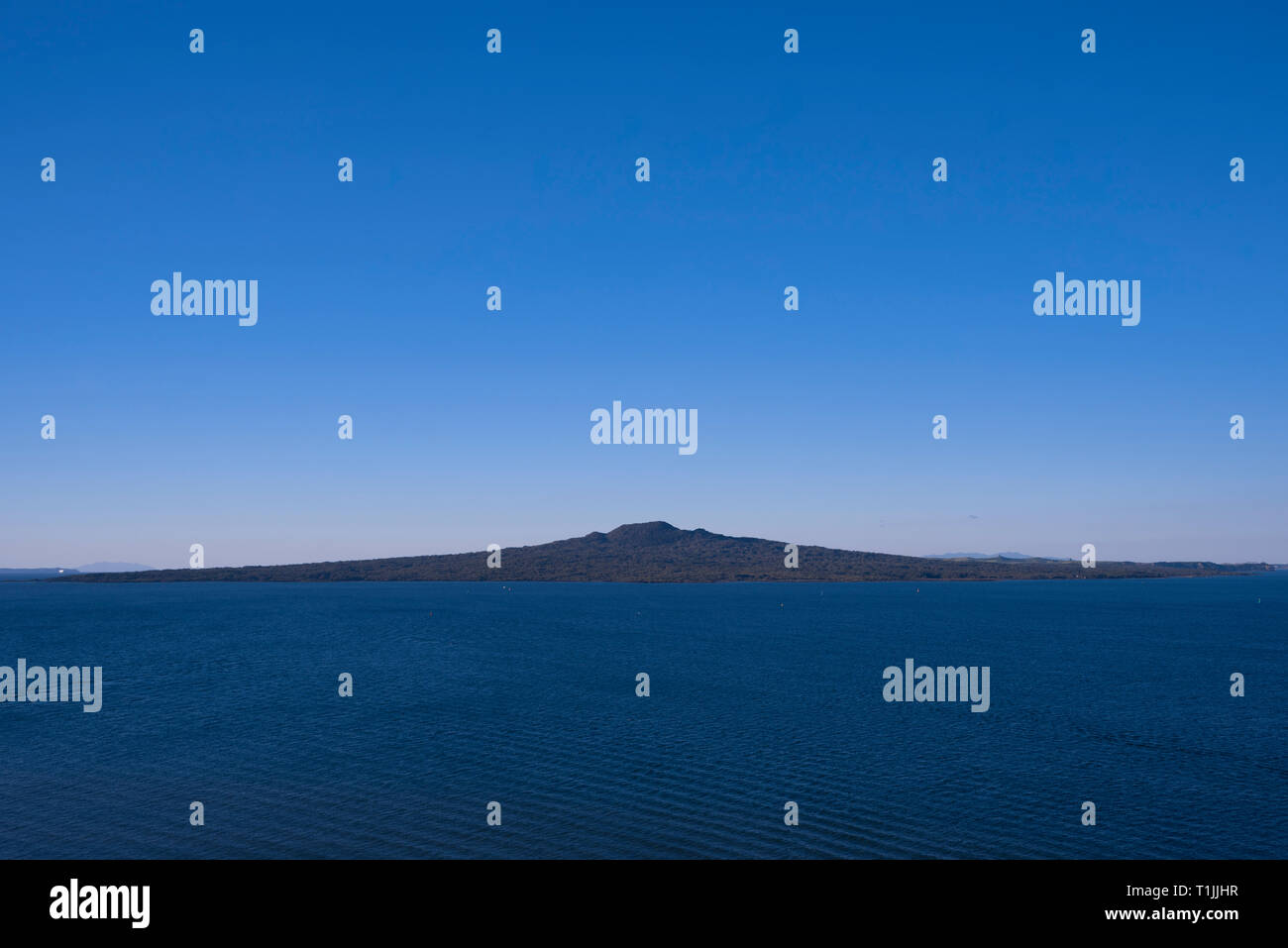 Auckland, Neuseeland. Blick auf Rangitoto Island von North Head Stockfoto